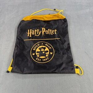 Harry Potter Build-A-Bear Drawstring Bag Black Yellow Cinch Sack Platform 9 3/4
